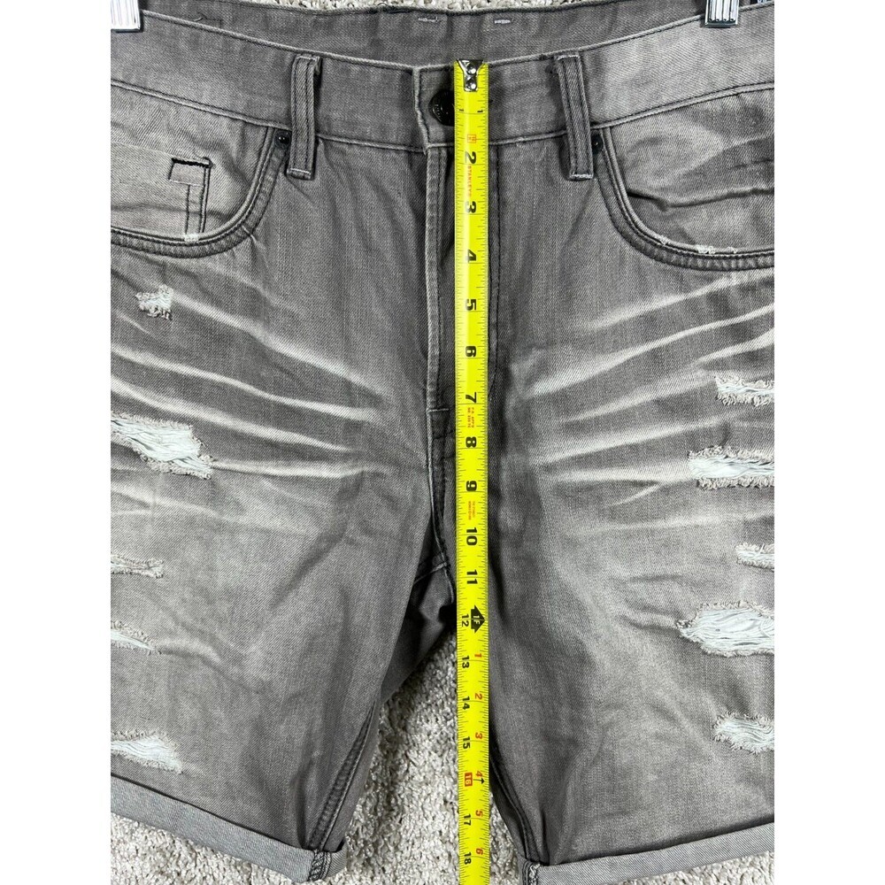Buffalo David Bitton Parker Slim Denim Shorts Mens 36 Black Faded Zip Fly - Picture 4 of 10